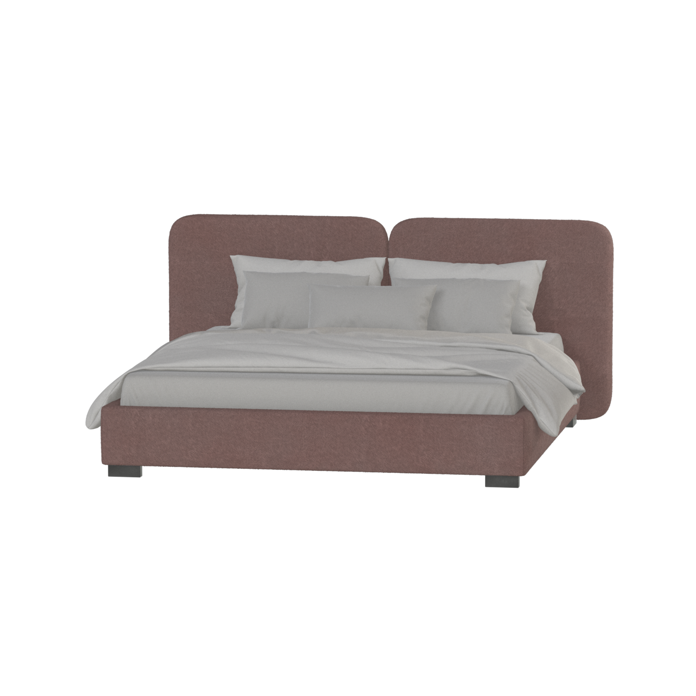 Chloe Upholstered Double Bed in Soft Woven Fabric