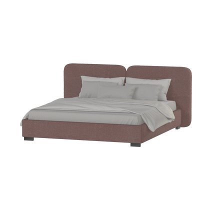 Chloe Upholstered Double Bed in Soft Woven Fabric