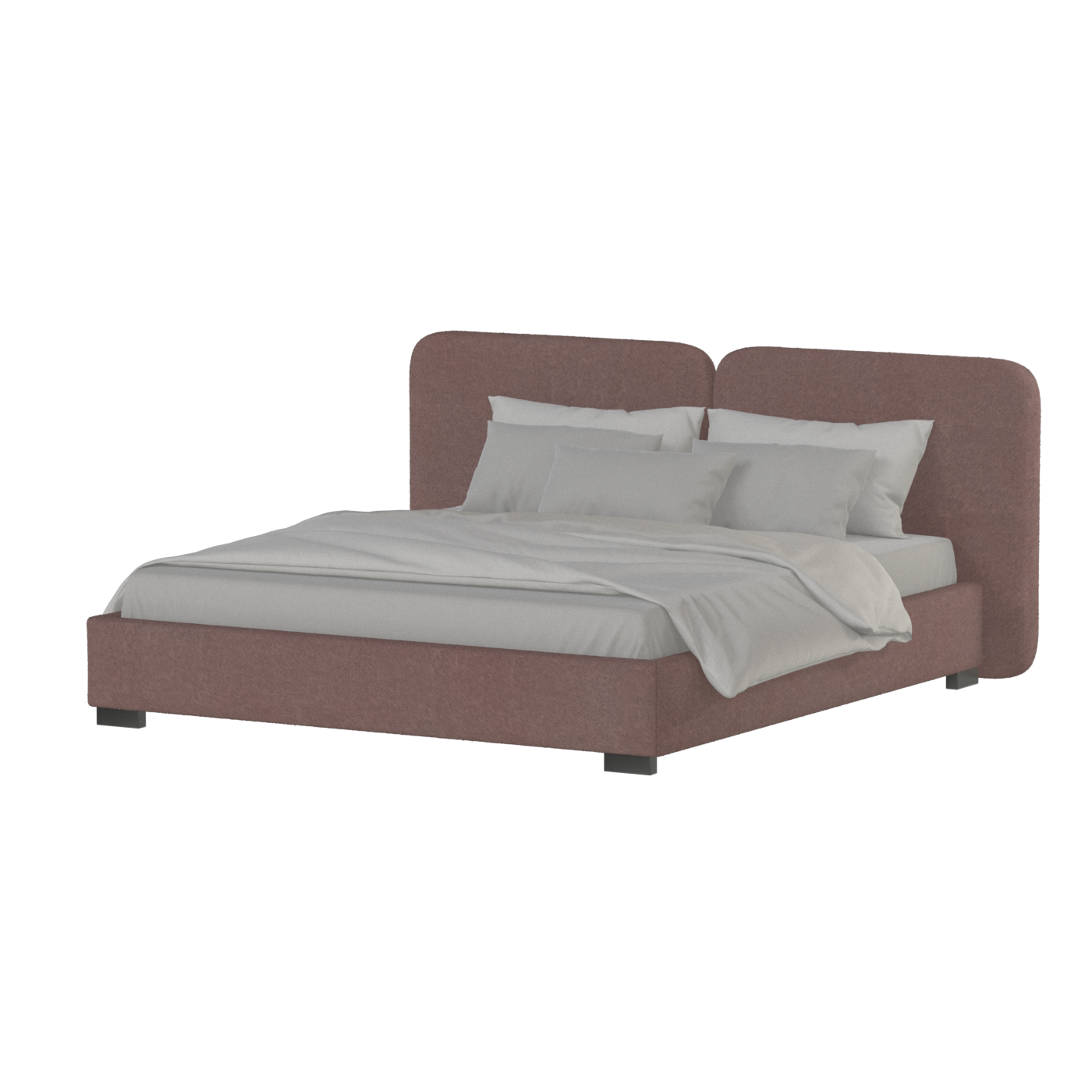 Chloe Upholstered Double Bed in Soft Woven Fabric