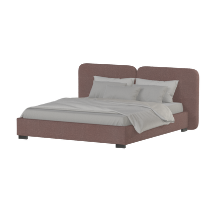 Chloe Upholstered Double Bed in Soft Woven Fabric
