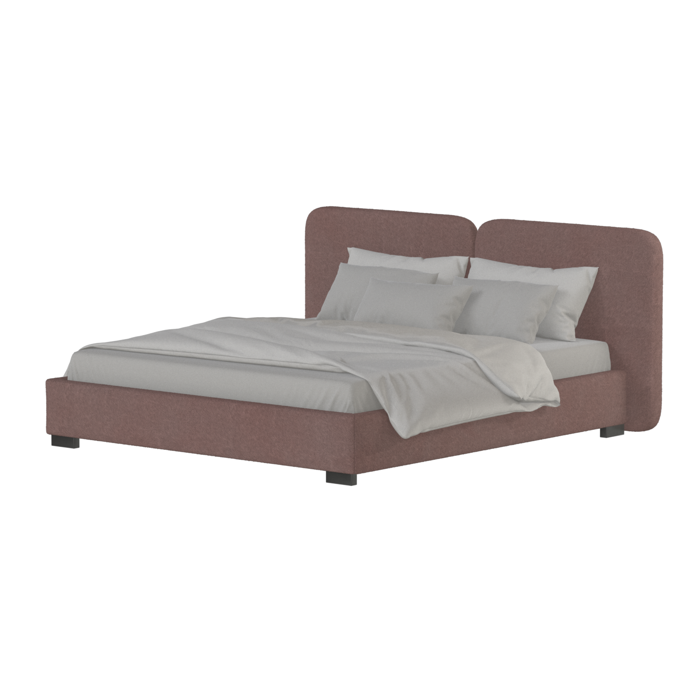 Chloe Upholstered Double Bed in Soft Woven Fabric