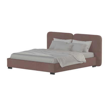 Chloe Upholstered Double Bed in Soft Woven Fabric