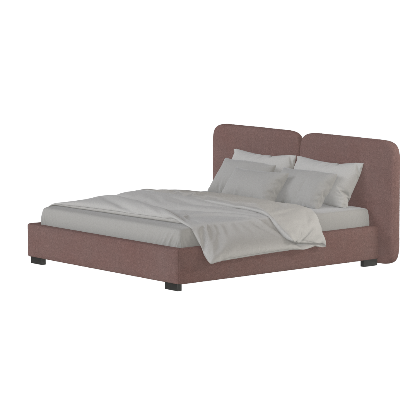 Chloe Upholstered Double Bed in Soft Woven Fabric