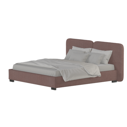 Chloe Upholstered Double Bed in Soft Woven Fabric
