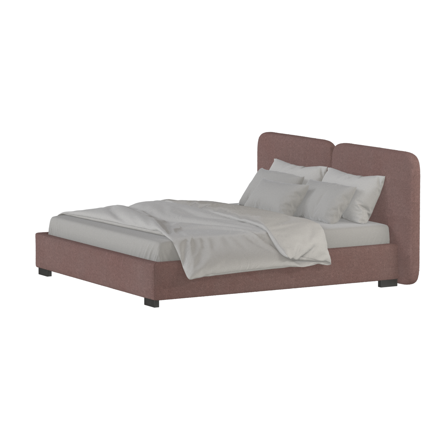 Chloe Upholstered Double Bed in Soft Woven Fabric