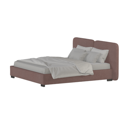 Chloe Upholstered Double Bed in Soft Woven Fabric
