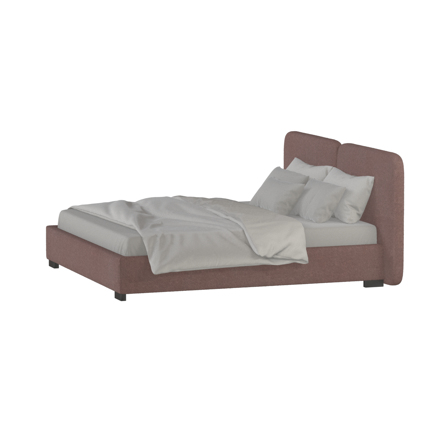 Chloe Upholstered Double Bed in Soft Woven Fabric