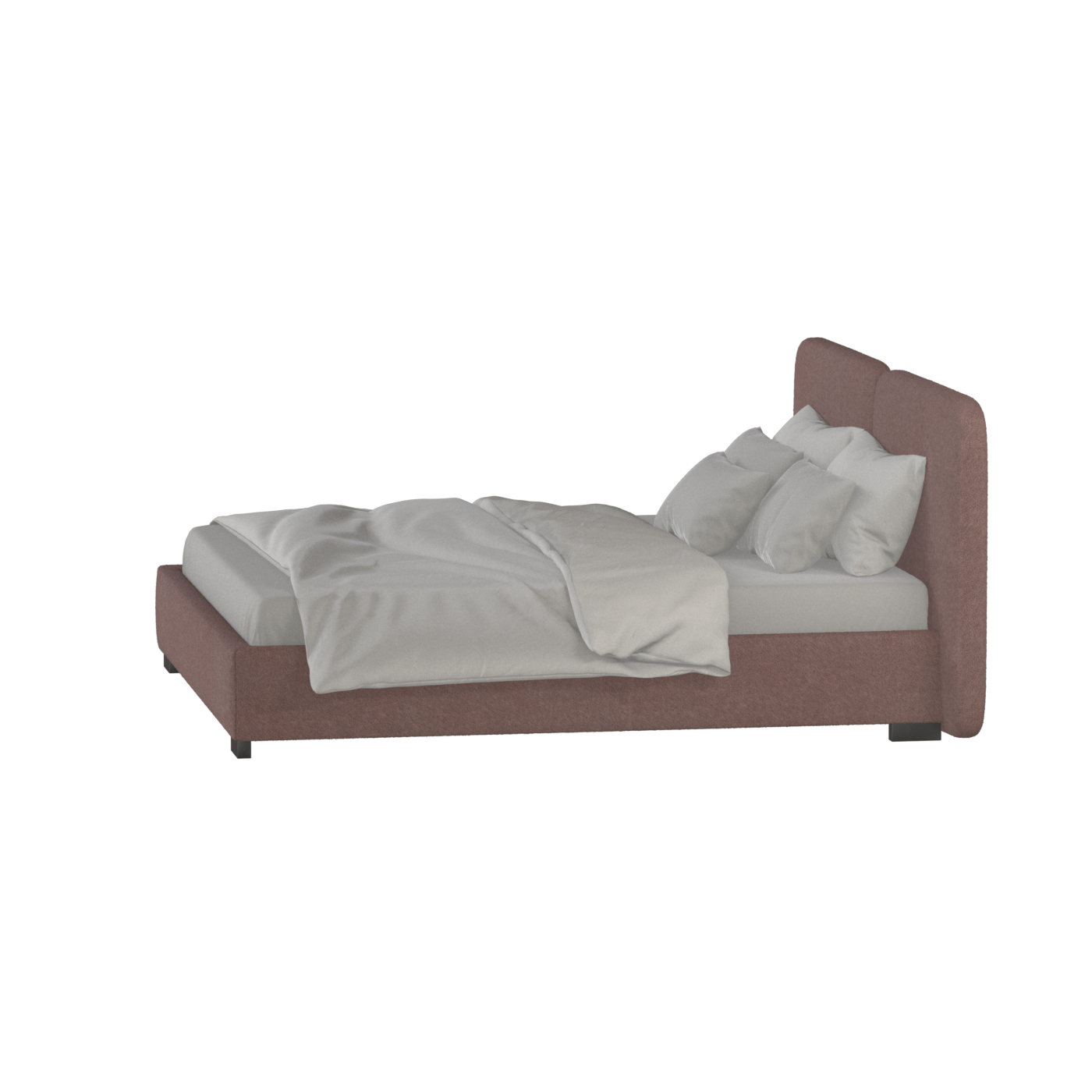 Chloe Upholstered Double Bed in Soft Woven Fabric