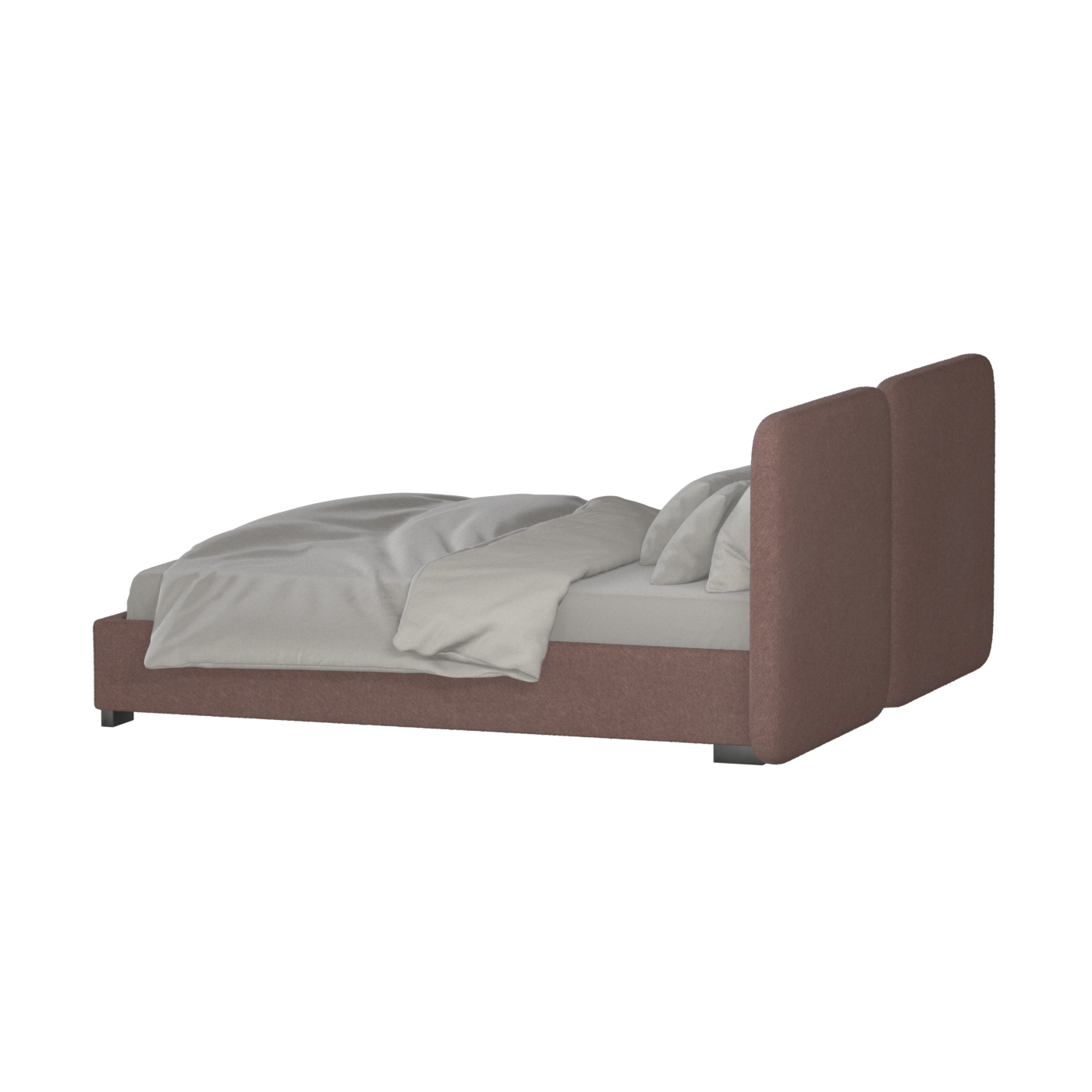 Chloe Upholstered Double Bed in Soft Woven Fabric