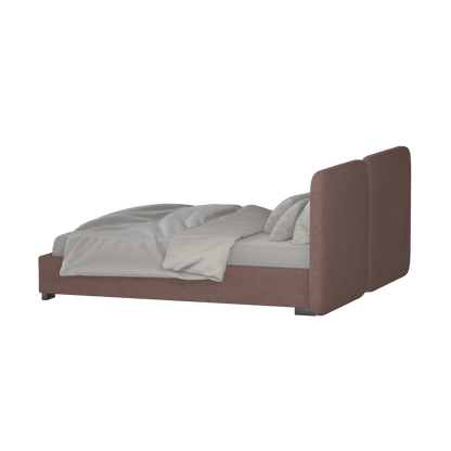 Chloe Upholstered Double Bed in Soft Woven Fabric