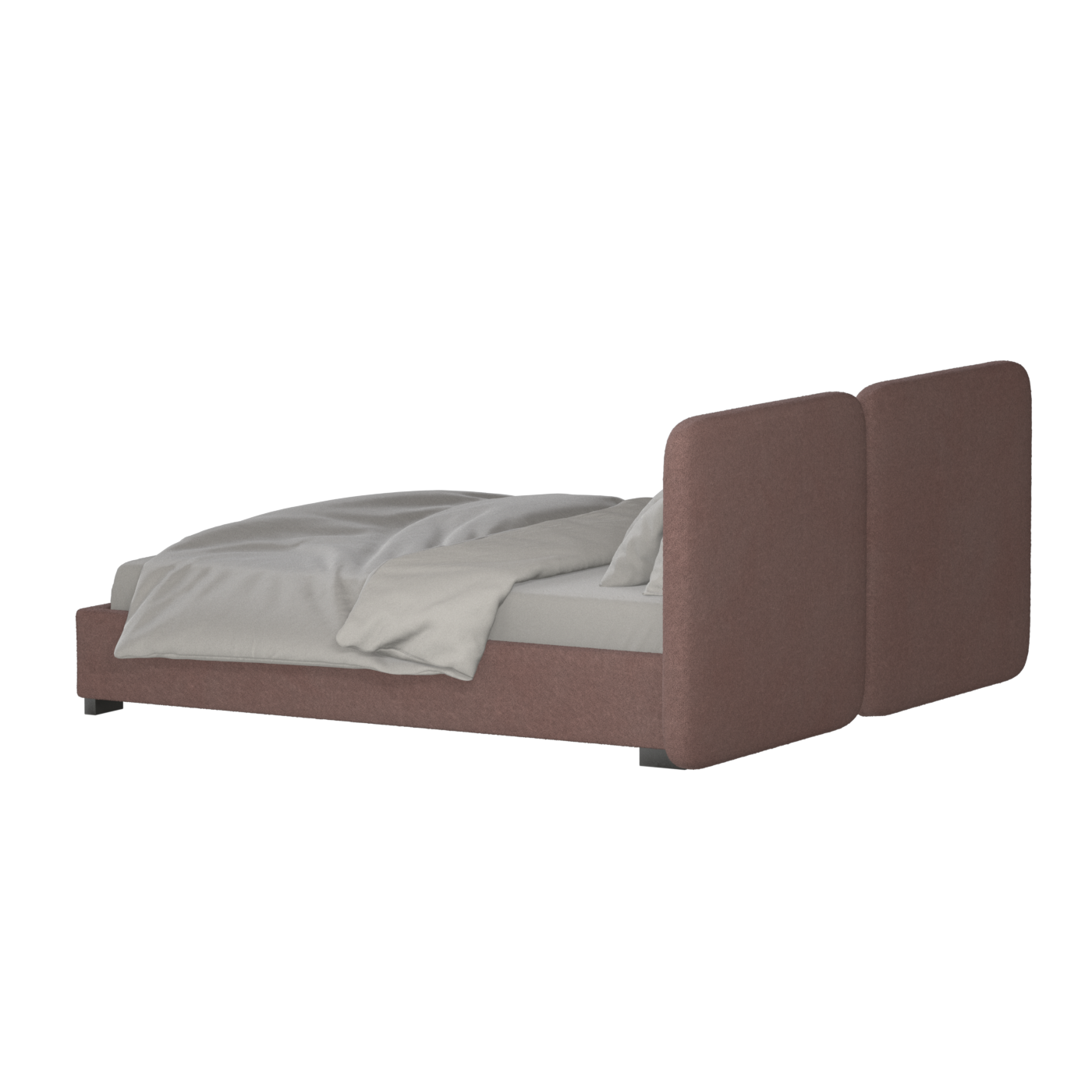 Chloe Upholstered Double Bed in Soft Woven Fabric
