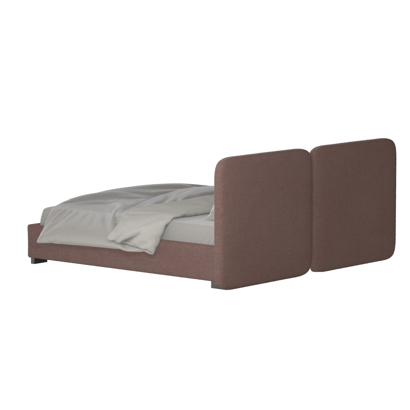 Chloe Upholstered Double Bed in Soft Woven Fabric