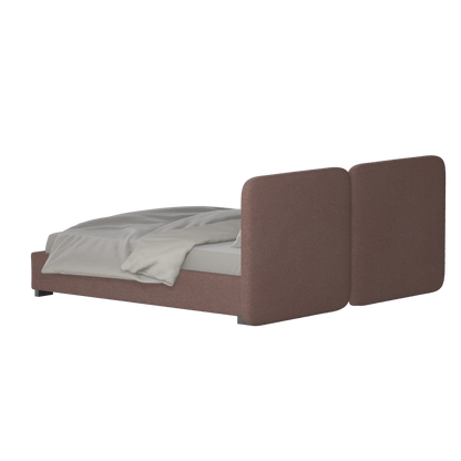 Chloe Upholstered Double Bed in Soft Woven Fabric