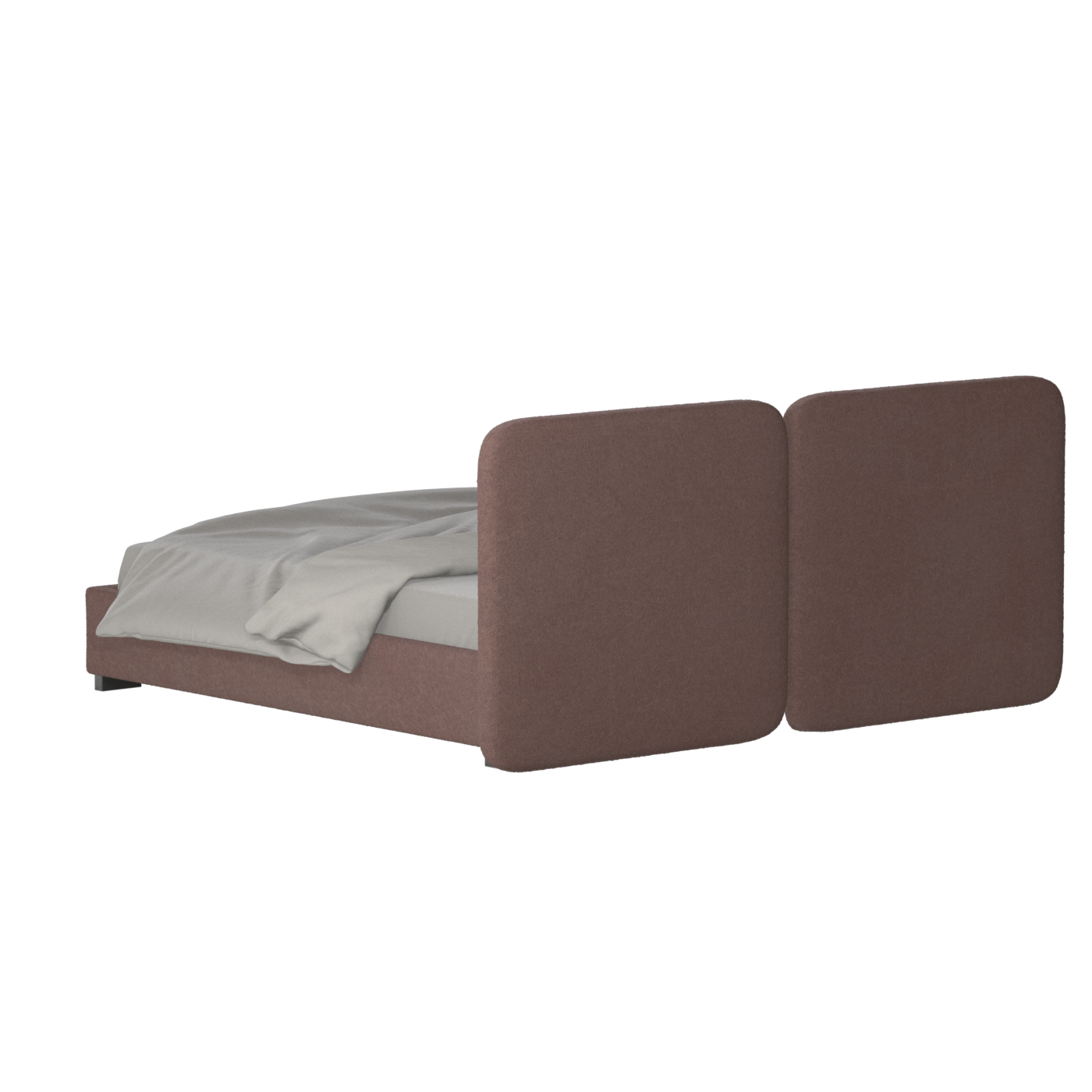 Chloe Upholstered Double Bed in Soft Woven Fabric