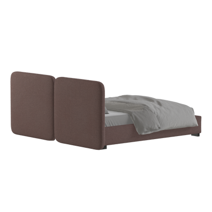 Chloe Upholstered Double Bed in Soft Woven Fabric