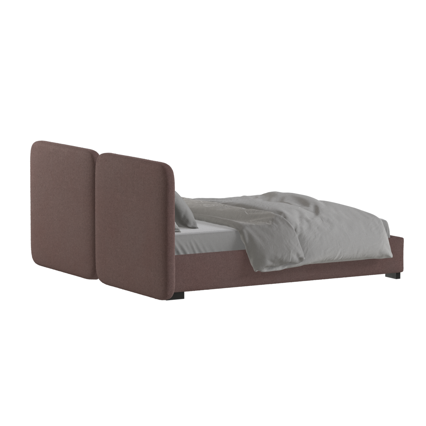 Chloe Upholstered Double Bed in Soft Woven Fabric