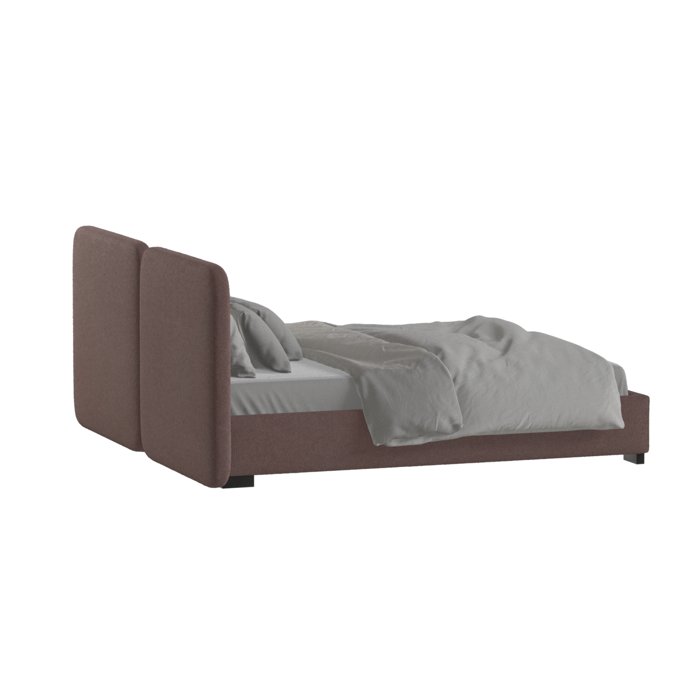 Chloe Upholstered Double Bed in Soft Woven Fabric