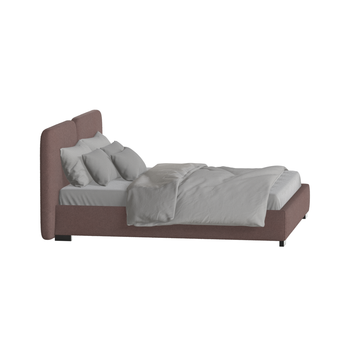 Chloe Upholstered Double Bed in Soft Woven Fabric
