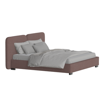 Chloe Upholstered Double Bed in Soft Woven Fabric