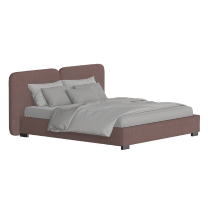 Chloe Upholstered Double Bed in Soft Woven Fabric