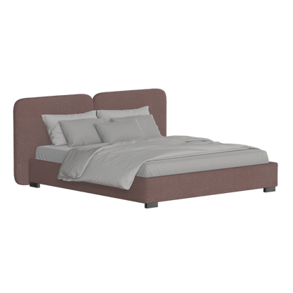 Chloe Upholstered Double Bed in Soft Woven Fabric