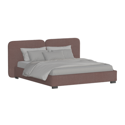 Chloe Upholstered Double Bed in Soft Woven Fabric