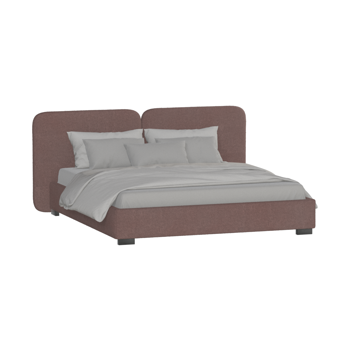 Chloe Upholstered Double Bed in Soft Woven Fabric
