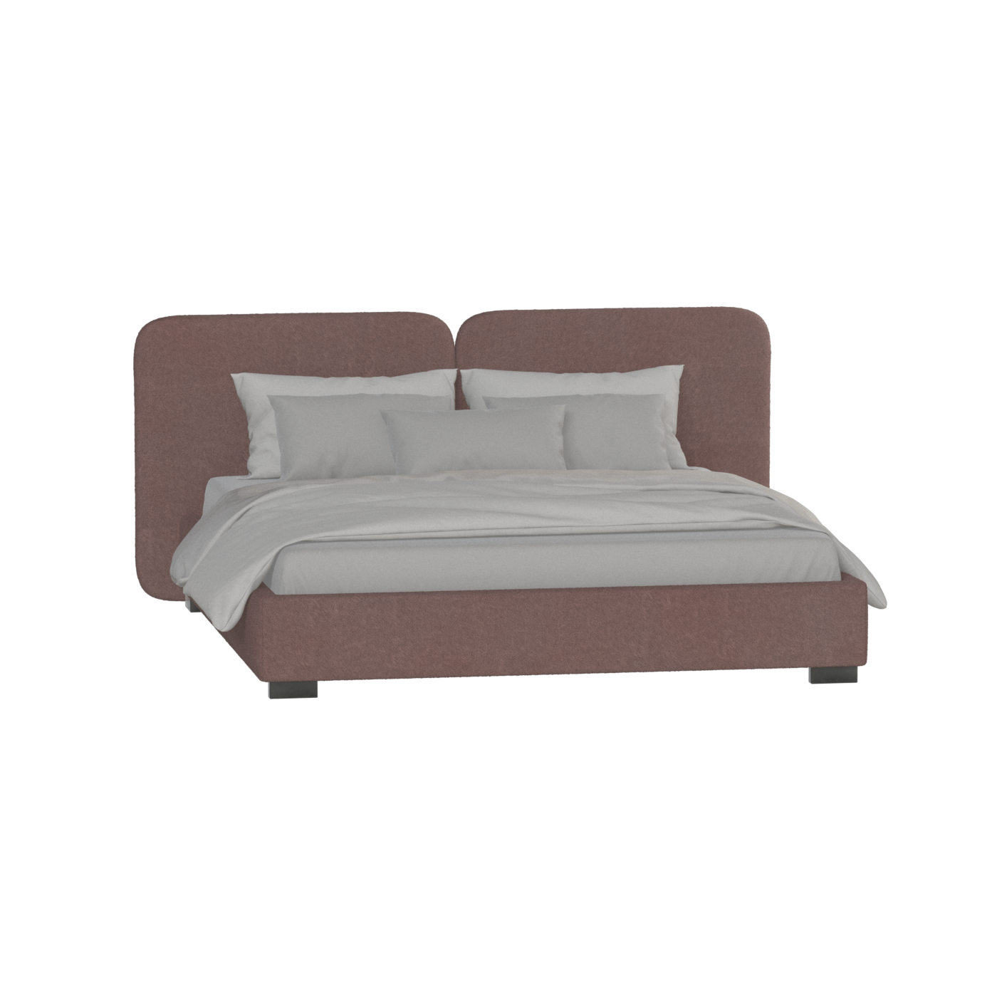 Chloe Upholstered Double Bed in Soft Woven Fabric