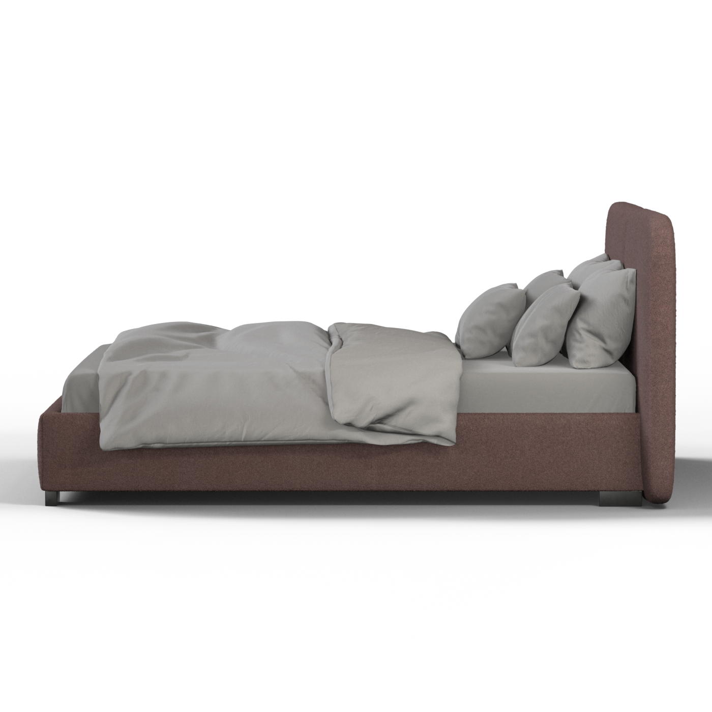 Chloe Upholstered Double Bed in Soft Woven Fabric
