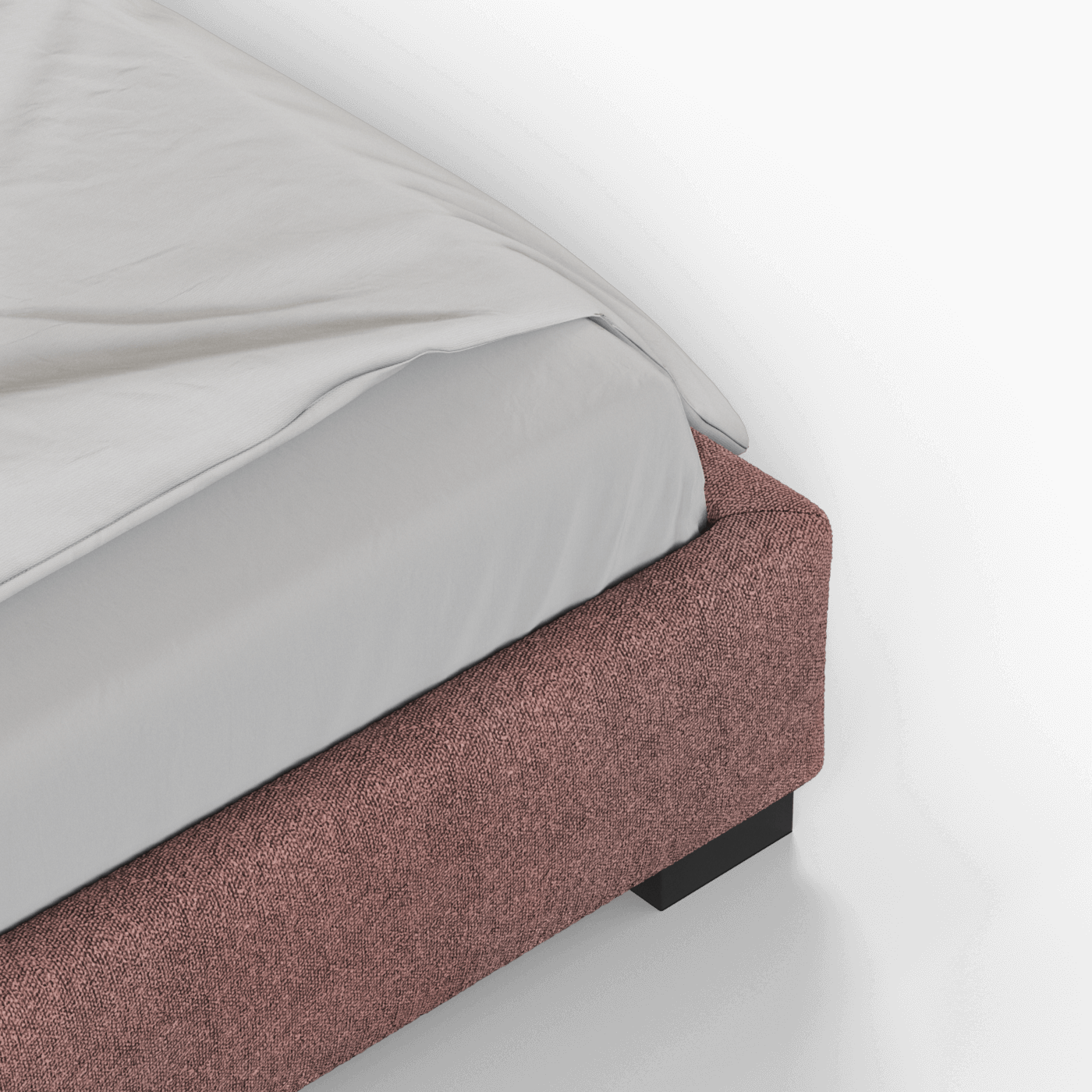Chloe Upholstered Double Bed in Soft Woven Fabric