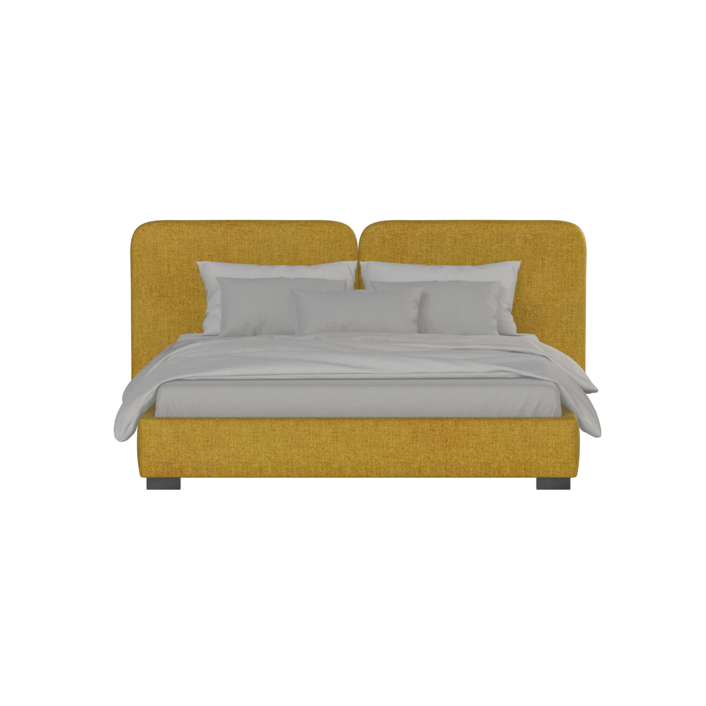 Chloe Upholstered Double Bed in Soft Woven Fabric