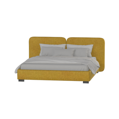 Chloe Upholstered Double Bed in Soft Woven Fabric