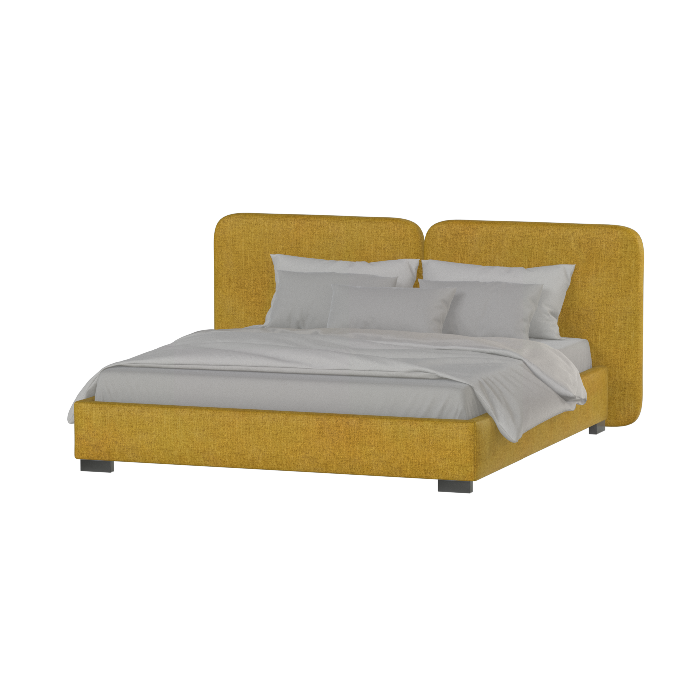 Chloe Upholstered Double Bed in Soft Woven Fabric