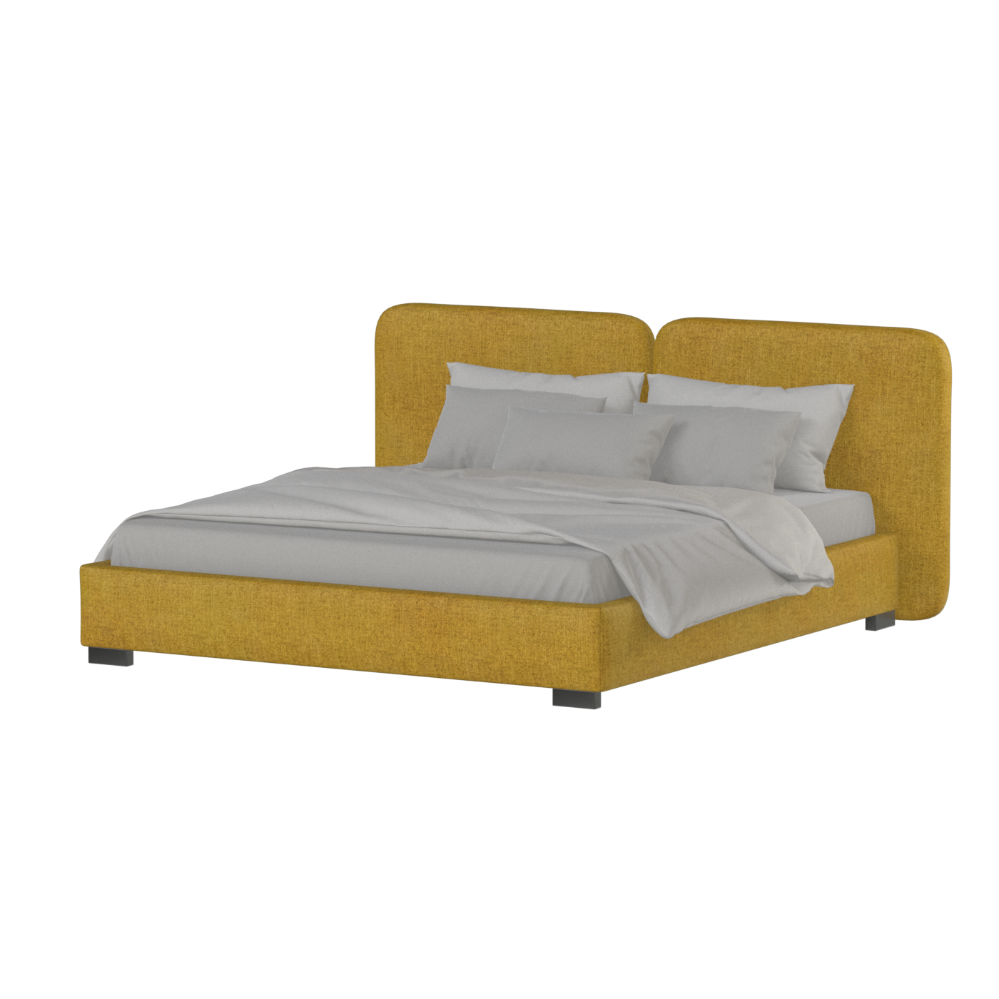 Chloe Upholstered Double Bed in Soft Woven Fabric