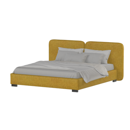 Chloe Upholstered Double Bed in Soft Woven Fabric