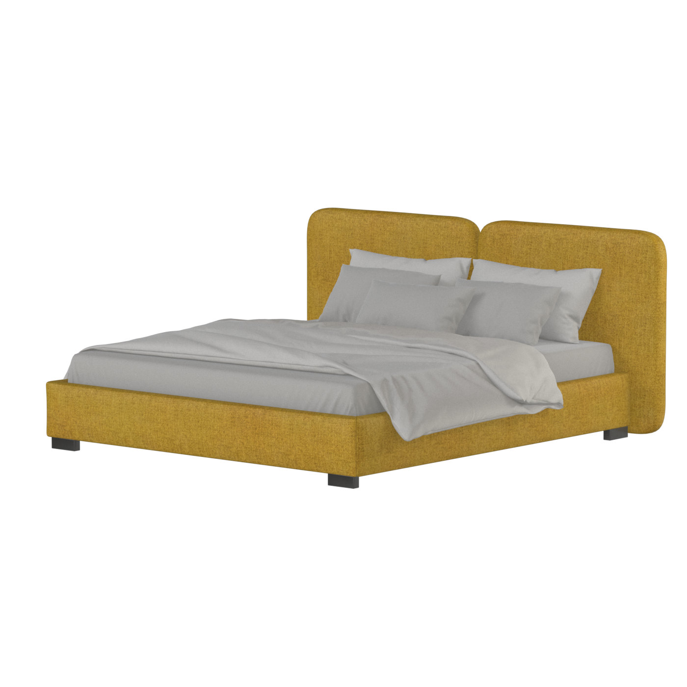 Chloe Upholstered Double Bed in Soft Woven Fabric