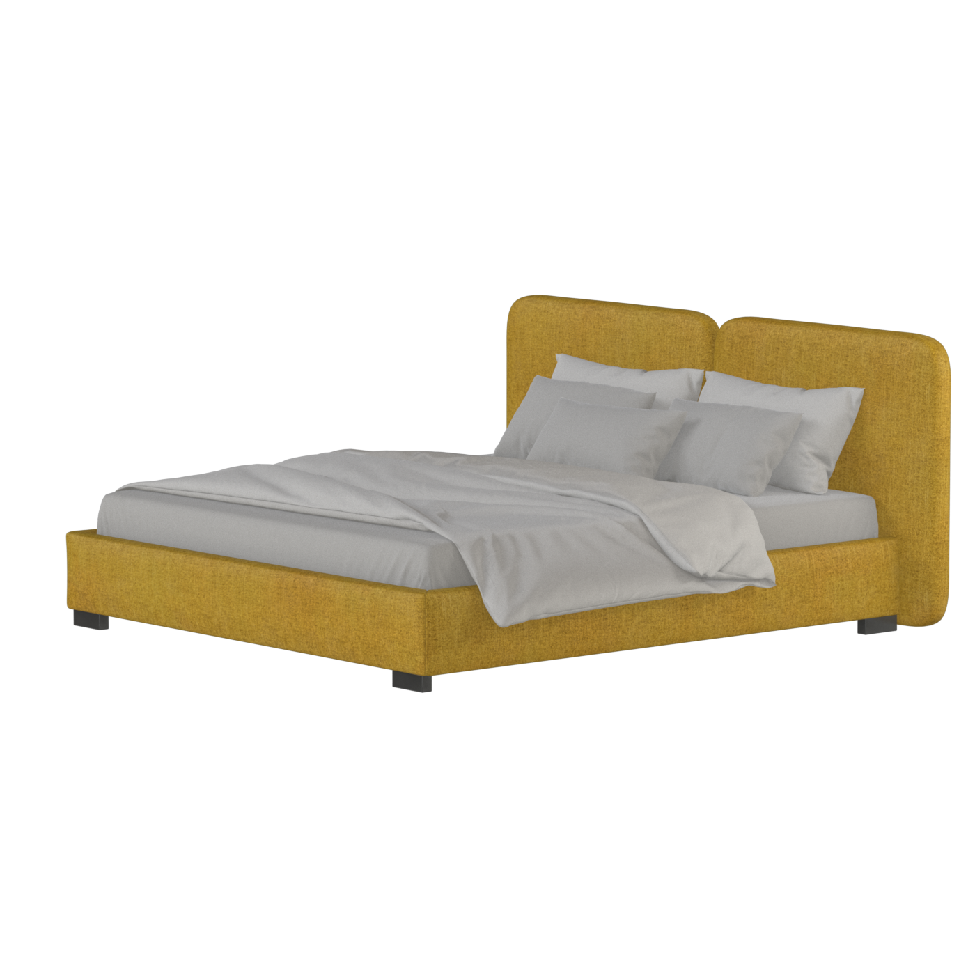 Chloe Upholstered Double Bed in Soft Woven Fabric