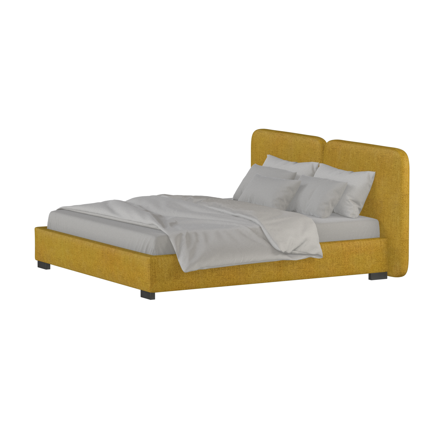 Chloe Upholstered Double Bed in Soft Woven Fabric