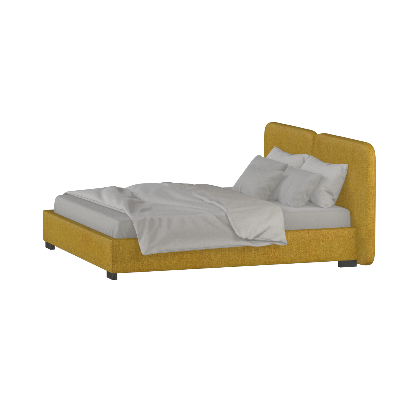 Chloe Upholstered Double Bed in Soft Woven Fabric