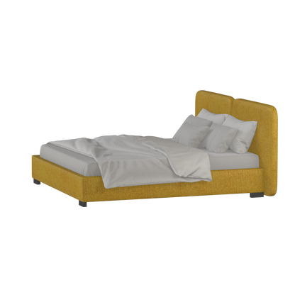 Chloe Upholstered Double Bed in Soft Woven Fabric
