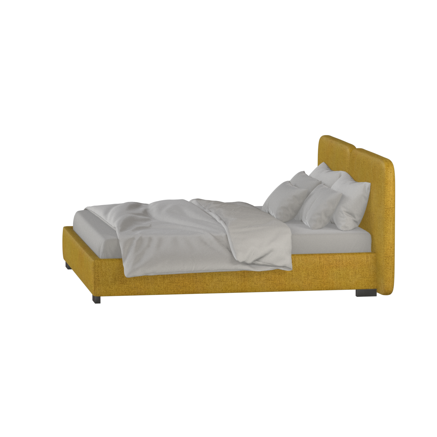 Chloe Upholstered Double Bed in Soft Woven Fabric