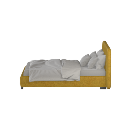 Chloe Upholstered Double Bed in Soft Woven Fabric