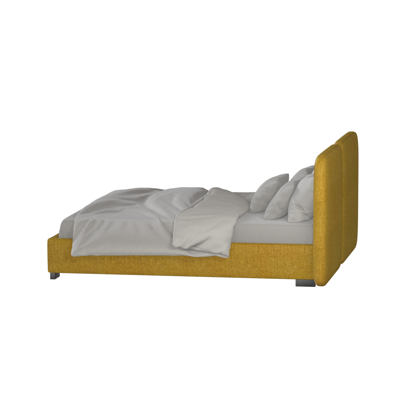 Chloe Upholstered Double Bed in Soft Woven Fabric
