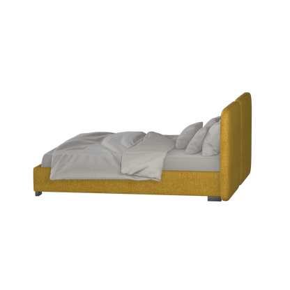 Chloe Upholstered Double Bed in Soft Woven Fabric