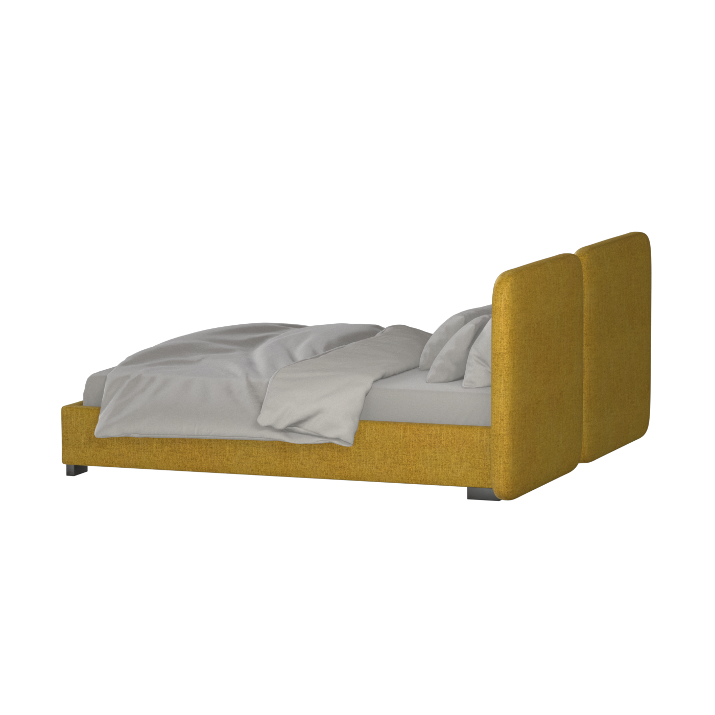 Chloe Upholstered Double Bed in Soft Woven Fabric
