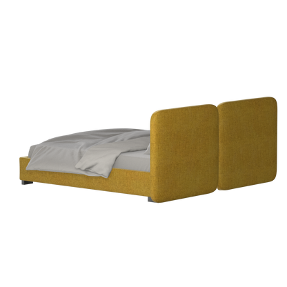 Chloe Upholstered Double Bed in Soft Woven Fabric