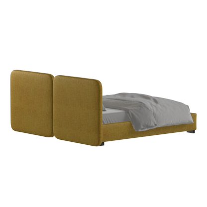 Chloe Upholstered Double Bed in Soft Woven Fabric