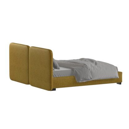 Chloe Upholstered Double Bed in Soft Woven Fabric