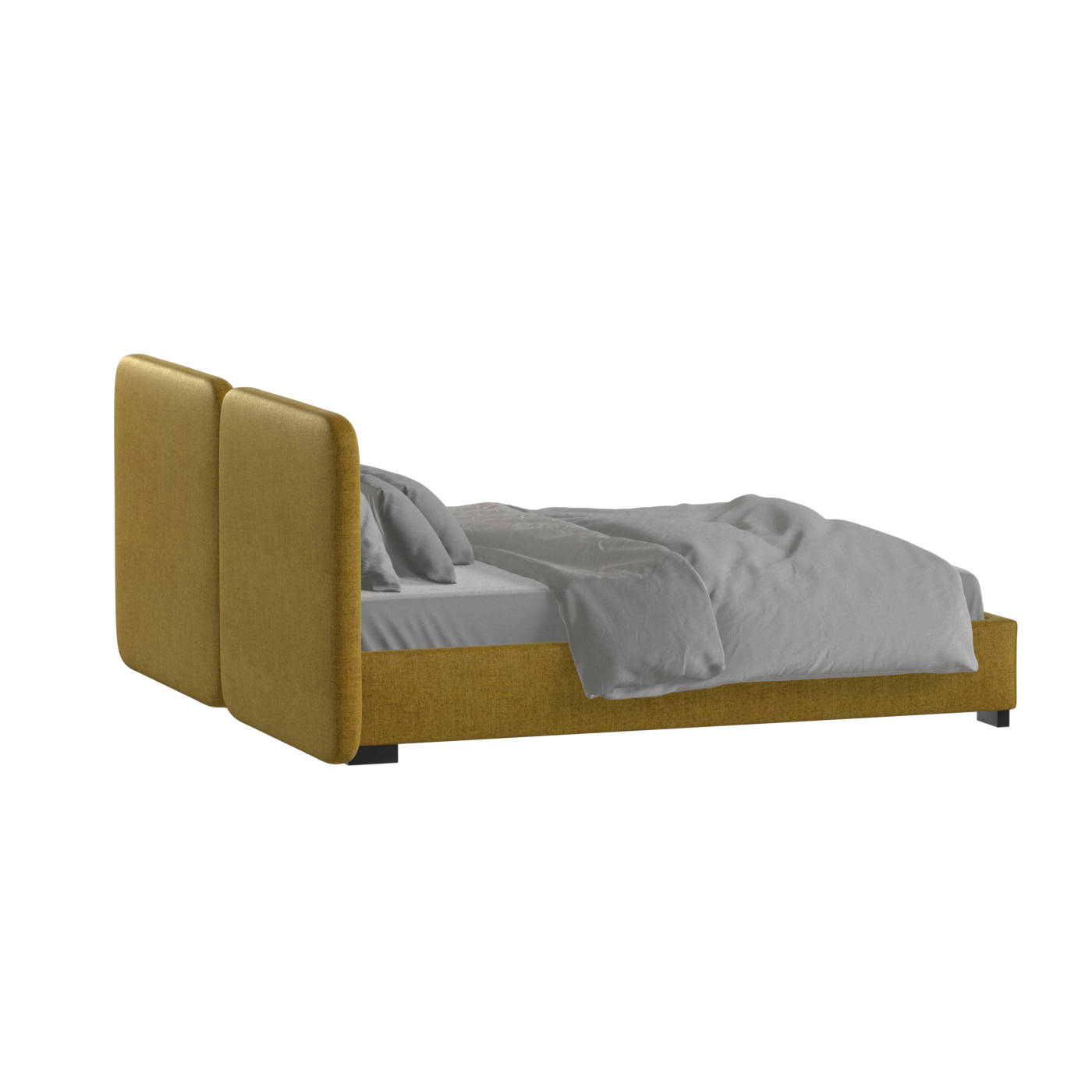 Chloe Upholstered Double Bed in Soft Woven Fabric
