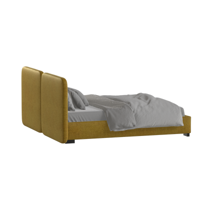 Chloe Upholstered Double Bed in Soft Woven Fabric